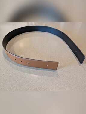 Valentino Garavani Reversible Leather Belt in Black and Tan-BELT ONLY(No Buckle)